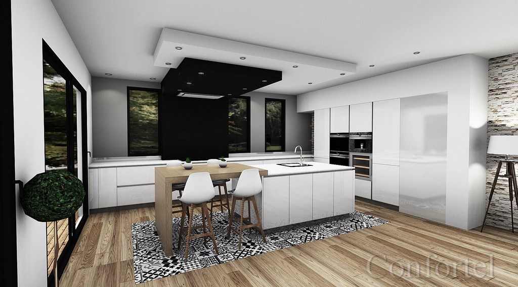 cuisine noire et blanche