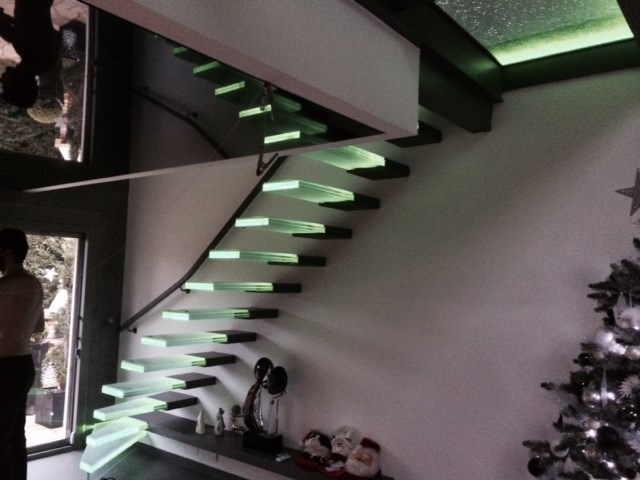 escalier verre