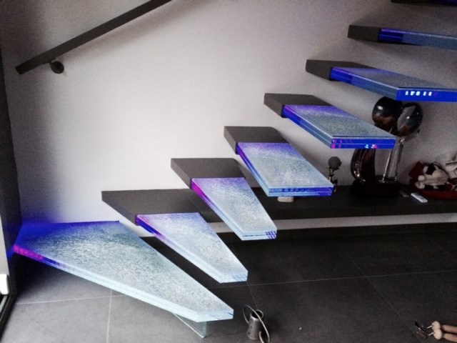 escalier verre