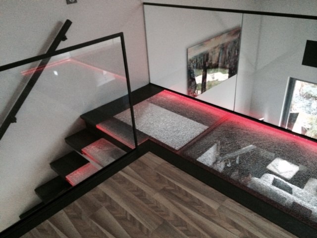 escalier verre