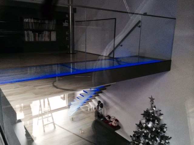 escalier verre